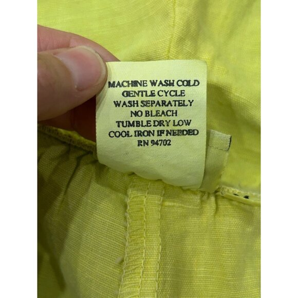 Hot Cotton Cropped Cargo Pants Green Lime Sz Medium Pull On Elastic Waist NWT - Picture 9 of 11